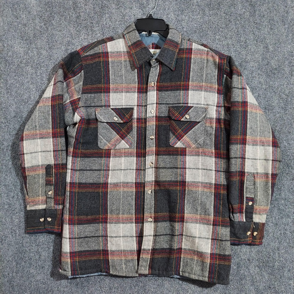Vintage Northwest Territory Jacket Mens Large Plaid Wool Blend Quilted Lined 90s
